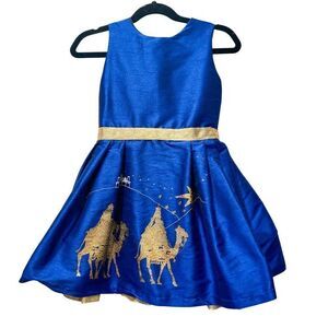 NEW! Fiveloaves Twofish Nativity Scene Holiday Christmas Dress Size 4